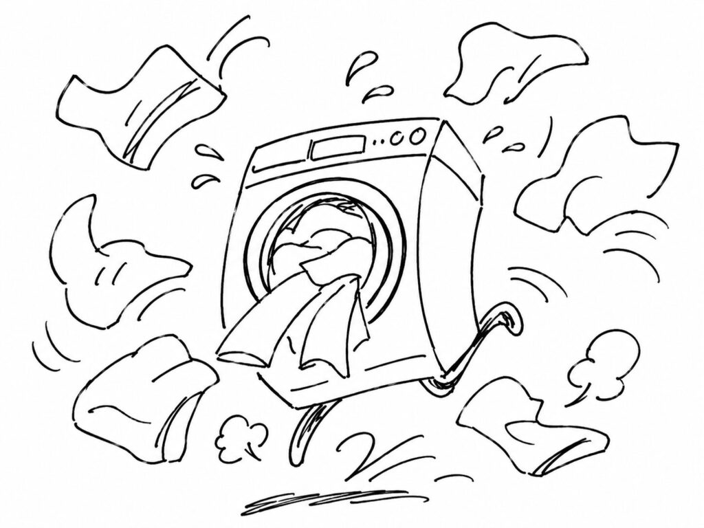 あわてた洗濯機
